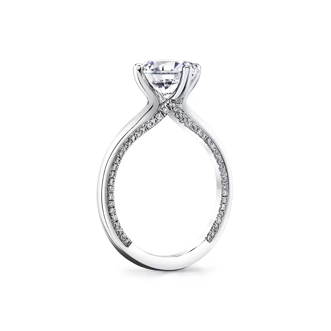 solitaire compass set engagement ring