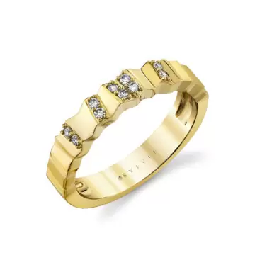 Yellow Gold Linéaire Sculpted Diamond Ring