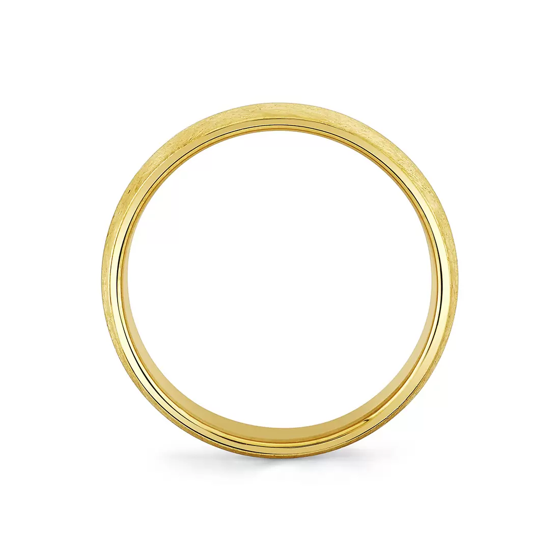 yellow gold brushed men's band profile angle