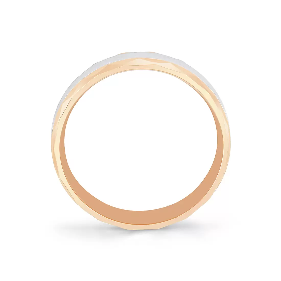 rose gold two tone men's band profile angle