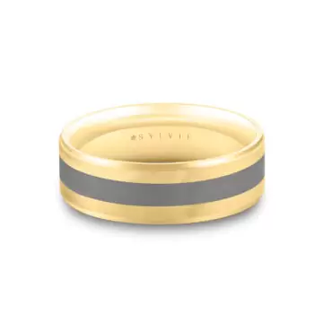 Grey Gold/White Gold Heritage Brushed Two Tone Men’s Band - Kingston