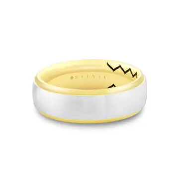 White Gold/Yellow Gold Shell Ascend Two Tone Brushed Men’s Band - Parker