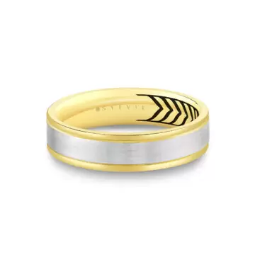 Yellow Gold Shell Apex Two Tone Brushed Men’s Band - Julian