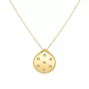 Yellow Gold Shell Héritage Shell Spaced Diamond Pendant