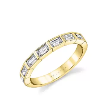 White Gold Baguette Bezel Wedding Ring