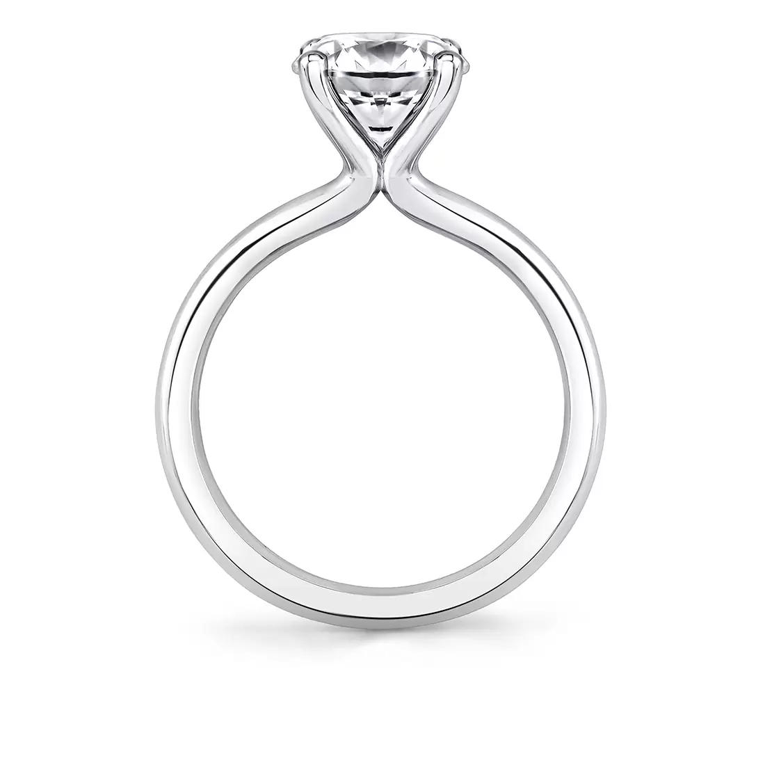 white gold solitaire engagement ring profile angle