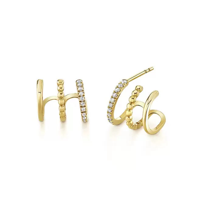 yellow gold diamond ear cuffs