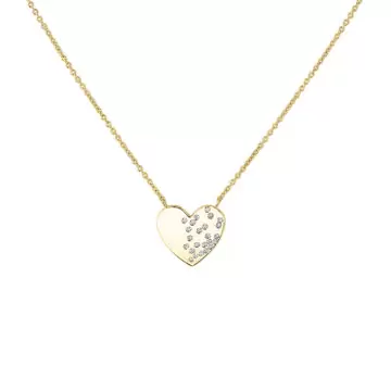 Yellow Gold Éternelle Scattered Diamond Heart Necklace