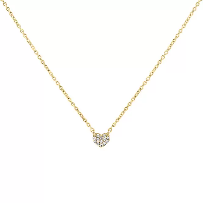 yellow gold diamond heart necklace crop