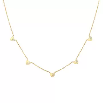 Yellow Gold Éternelle Scattered Diamond Heart Charm Necklace